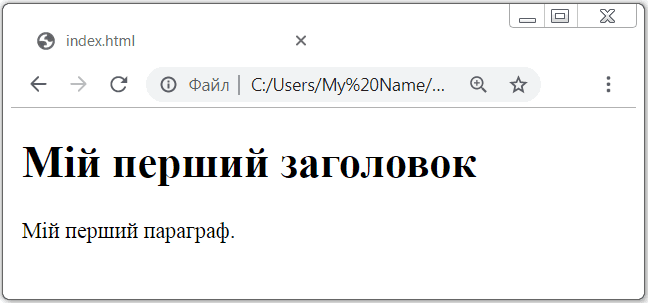 Вид в браузере