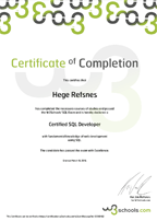 SQL Certificate